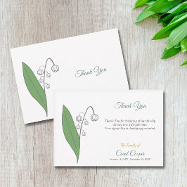De Agradecimento Lily of the Valley Funeral Obrigado Cartão Nota