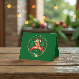 De Agradecimento Lindo Papai Noel Piscando Olhos Feliz Natal Cartão