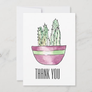 De Agradecimento Modern Obrigado A Provocar Cartão Plano Cactus