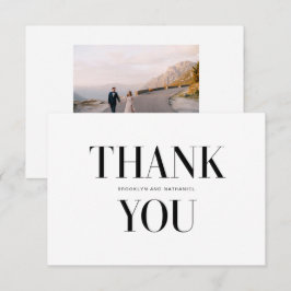 De Agradecimento Modern Type Bold Weding Obrigado Cartão com fotos