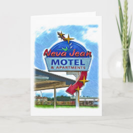 De Agradecimento Neva Jean Motel - Símbolo Retroativo Neon - Cartão