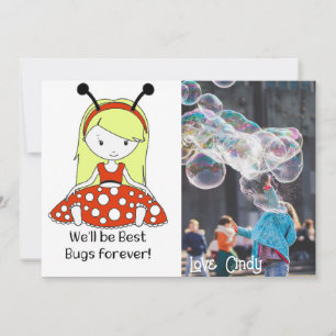 De Agradecimento Nome Personalizar Cartão com fotos Ladybug