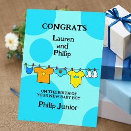 De Agradecimento Novo Cartão Personalizável para Parabéns Baby Boy