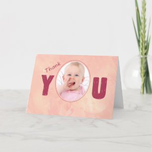 De Agradecimento Obrigado Baptism Gift Pink, Cartão Personalizado 