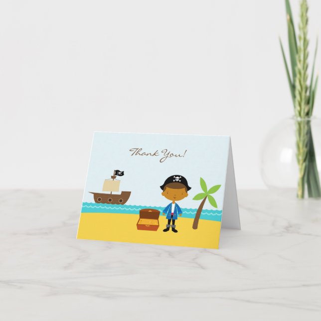 De Agradecimento Obrigado Cartão Aberto Pirata (Frente)