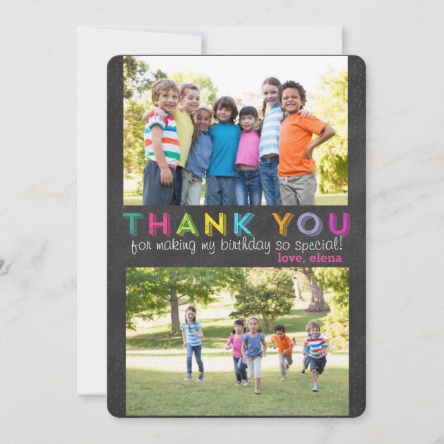 De Agradecimento Obrigado cartão com fotos feito sob encomenda (Frente)