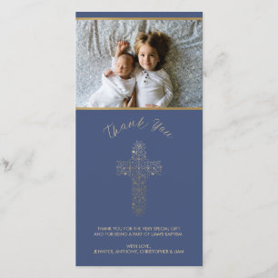 De Agradecimento Obrigado cartão com fotos - religioso (baptismo,