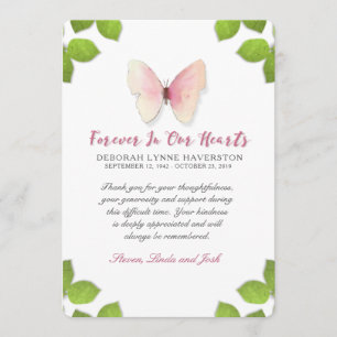 De Agradecimento Obrigado cartão do memorial da borboleta da