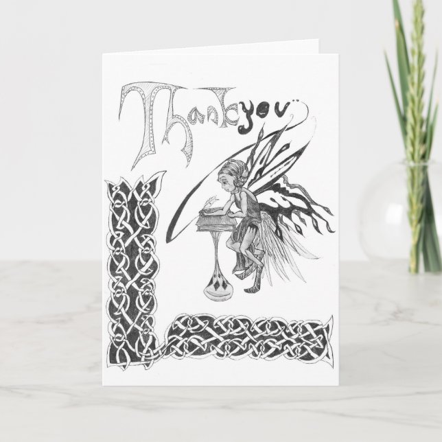 De Agradecimento Obrigado cartão do país das fadas (Frente)