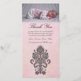 De Agradecimento Obrigado cor-de-rosa barroco você nota o cartão