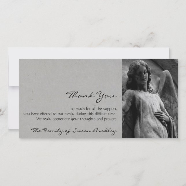 De Agradecimento Obrigado da simpatia do anjo 2 você cartão com (Frente)