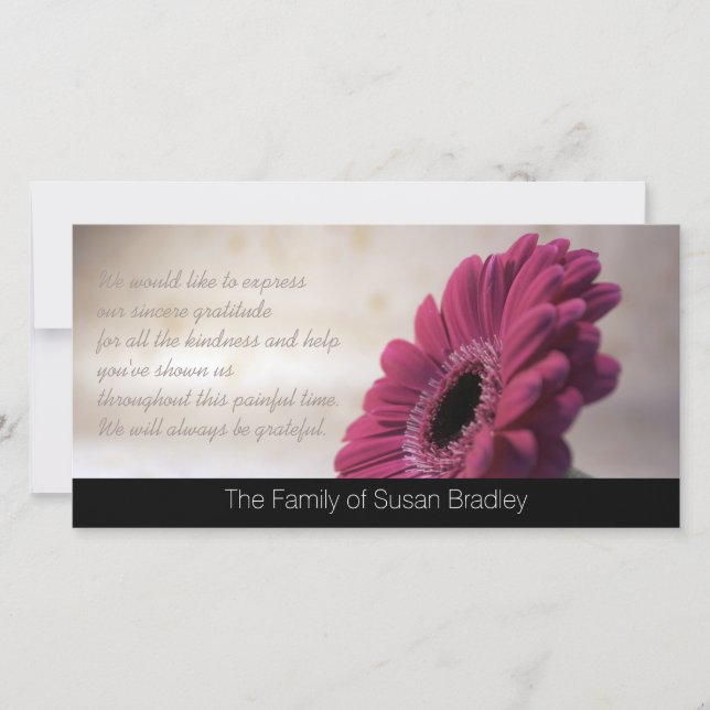 De Agradecimento Obrigado da simpatia do Gerbera você cartão com (Frente)