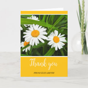 De Agradecimento Obrigado Daisies em Cartão Personalizado Amarelo