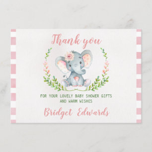 De Agradecimento Obrigado do elefante das meninas você cartão do