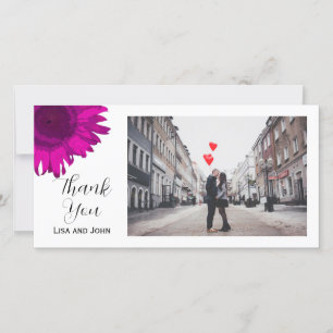 De Agradecimento Obrigado do girassol do rosa quente você cartão