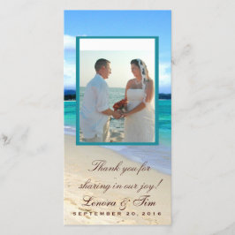 De Agradecimento Obrigado do tema da praia você cartão com fotos