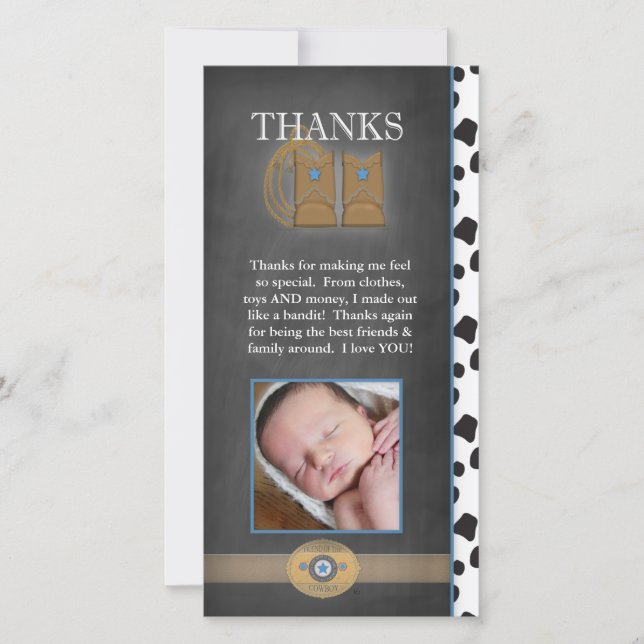 De Agradecimento Obrigado do vaqueiro você cartão com fotos (Frente)