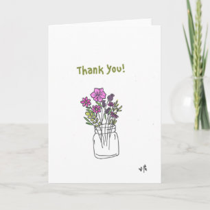 De Agradecimento Obrigado Flores 6 Cartão