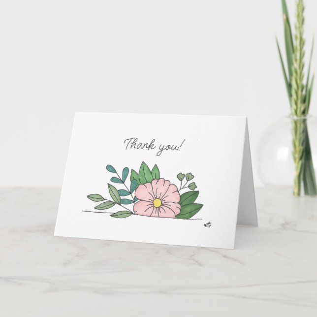 De Agradecimento Obrigado Flores Cartão 7 (Frente)