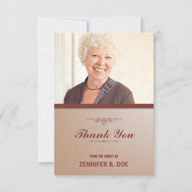 De Agradecimento Obrigado fúnebre você cartão com fotos (Frente)