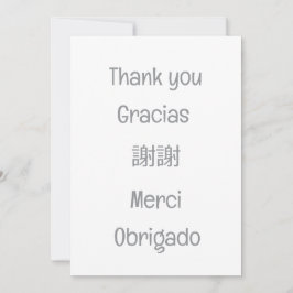 De Agradecimento Obrigado-Gracias-謝謝-Merci-Obrigado Cartão cinza em