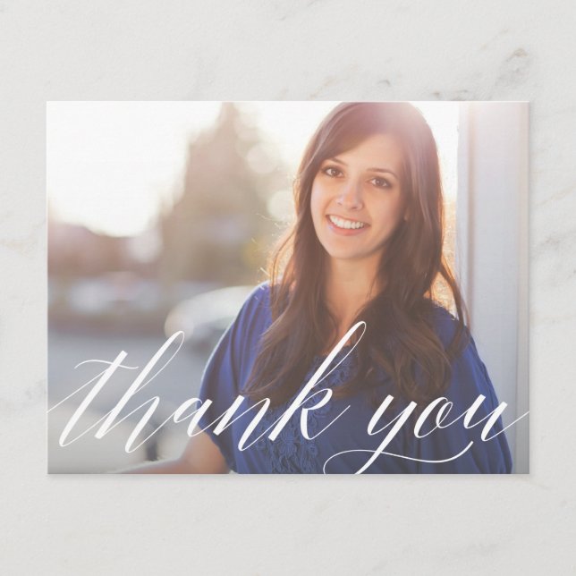 De Agradecimento Obrigado graduado da foto do roteiro você cartão (Frente)