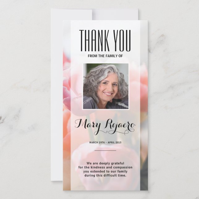 De Agradecimento Obrigado memorável você cartão com fotos (Frente)