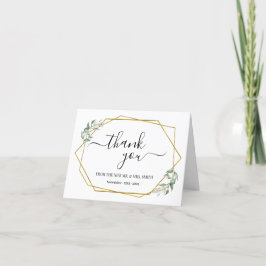 De Agradecimento Obrigado Nota Cartão Greenery Dourado Casamento Do