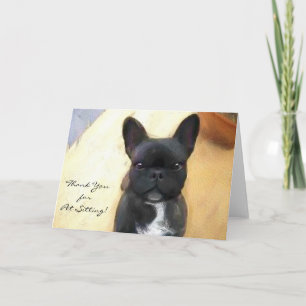 De Agradecimento Obrigado, petsitter - Cartão Black French Buldog