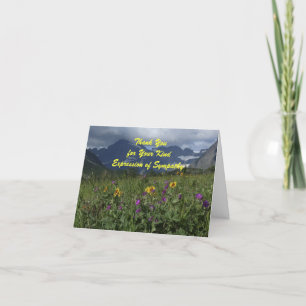 De Agradecimento Obrigado Simpatia Montanha Flores Selvagens Cartão