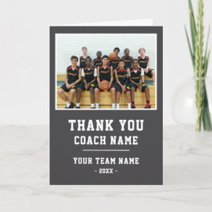 De Agradecimento Obrigado Treinador Cartão Nome da Equipe Foto
