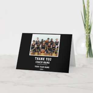 De Agradecimento Obrigado Treinador Cartão Nome da Equipe Foto