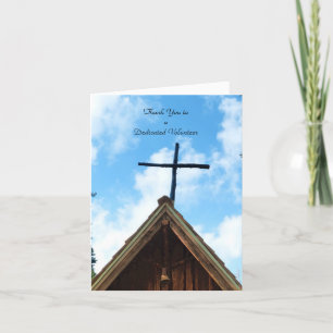De Agradecimento Obrigado Voluntários Nota Cartão Antiga Igreja Azu