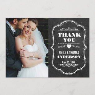 De Agradecimento Obrigado Wedding você cartão com fotos moderno B