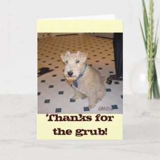 De Agradecimento Obrigados para o Grub! Cartão