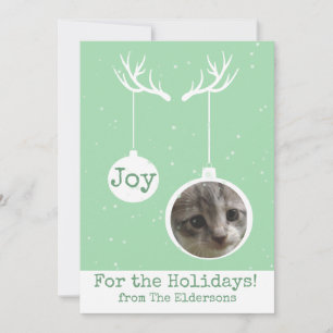 De Agradecimento Oh Deer, é Natal [verde] - Cartão com fotos plana