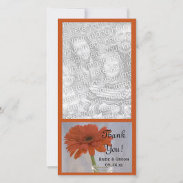 De Agradecimento Orange Daisy in Vase Weding Obrigado Cartão com fo