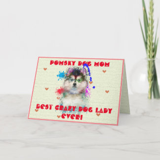 De Agradecimento Personalizado Pomsky Mãe Cachorro Melhor Cartão Lo
