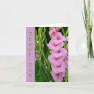 DE AGRADECIMENTO PINK GLADIOLUS CARTÃO "OBRIGADO"