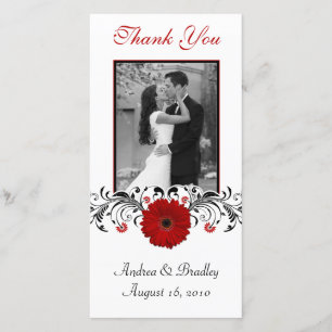De Agradecimento Red Gerbera Daisy Floral Obrigado Cartão com fotos