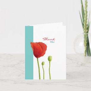De Agradecimento Red Poppy Tetral Obrigado Nota Cartão