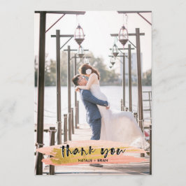 De Agradecimento Rosa e Dourado Bruto Obrigado Cartão com fotos