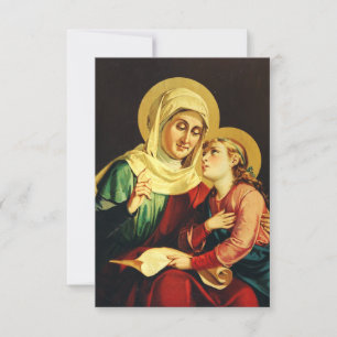 De Agradecimento Santa Ana e a Jovem Maria Cartão Santo