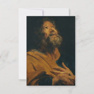 De Agradecimento Santo Pedro o Apóstolo por Van Dyck Cartão Santo