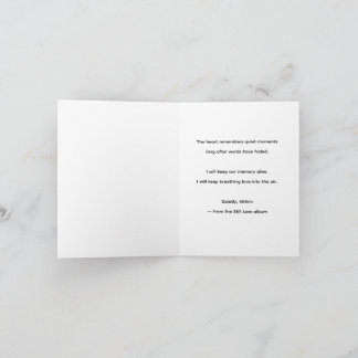 De Agradecimento Silenciosamente, Por Dentro – Cartão Lírico Memory