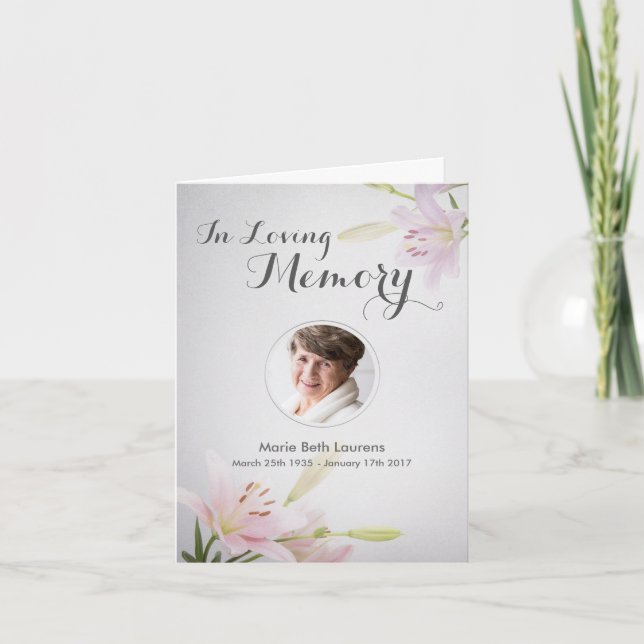 De Agradecimento Simpatia Memorial Obrigado Nota Cartão com Foto (Frente)