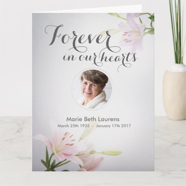 De Agradecimento Simpatia Memorial Obrigado Nota Cartão com Foto (Frente)