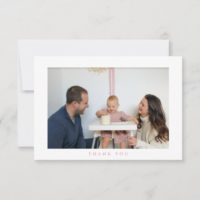 De Agradecimento Simples Aniversário Obrigado Cartão com fotos (Frente)