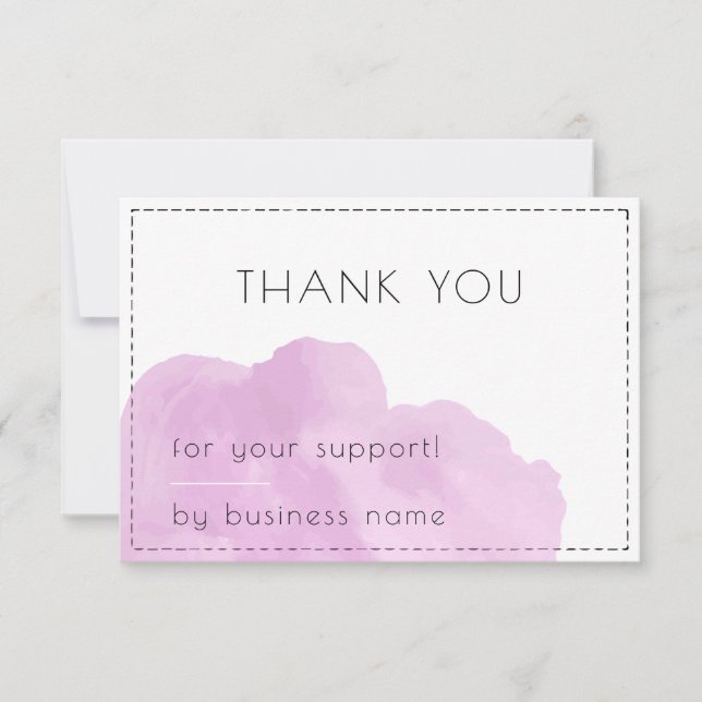 De Agradecimento Simples Empresa Rosa Moderna Obrigado Nota Cartão (Frente)