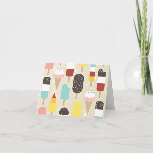 De Agradecimento Sorvete e Tratamentos Congelados Obrigado Cartão d (Frente)